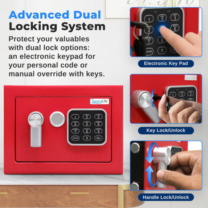 Electronic Home & Office Safe - SLSFE12RED