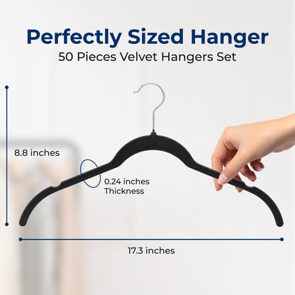 50-Piece Velvet Hangers - SLSHBK50