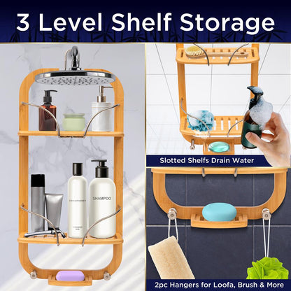 Bamboo Hanging Shower Caddy - SLSHCD101