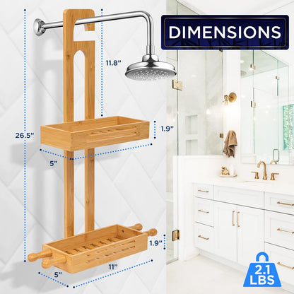 Bamboo Hanging Shower Caddy - SLSHCD90