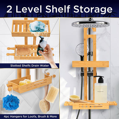 Bamboo Hanging Shower Caddy - SLSHCD90