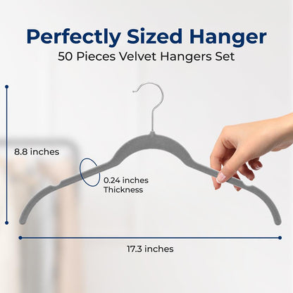 50-Piece Velvet Hangers - SLSHGR50