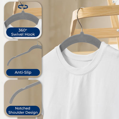 50-Piece Velvet Hangers - SLSHGR50