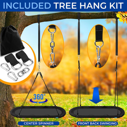 40" Saucer Swing with Pillow and Handles - SLSOVSWNG09BK