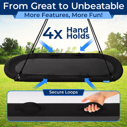 40" Saucer Swing with Pillow and Handles - SLSOVSWNG09BK