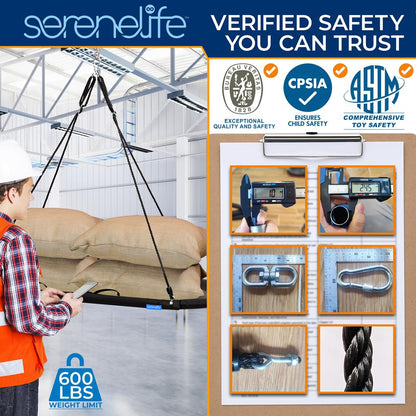 40" Saucer Swing with Pillow and Handles - SLSOVSWNG09BK