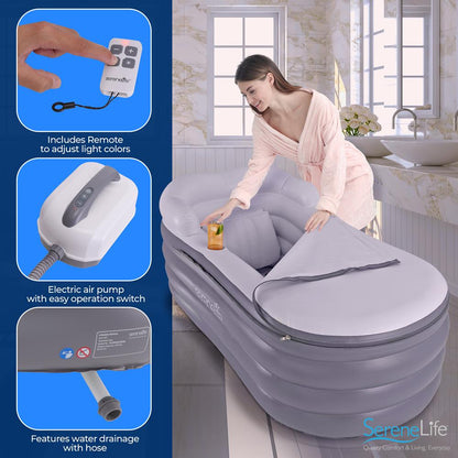 Inflatable Bathtub with Bubble Massage M - SLSPAMT26FB