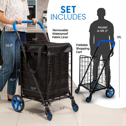 Small Foldable Shopping Cart with Cart L - SLSPCART55