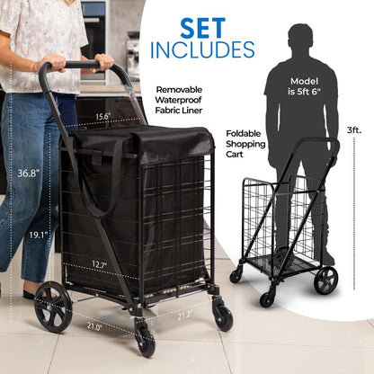 Small Foldable Shopping Cart with Cart L - SLSPCART65
