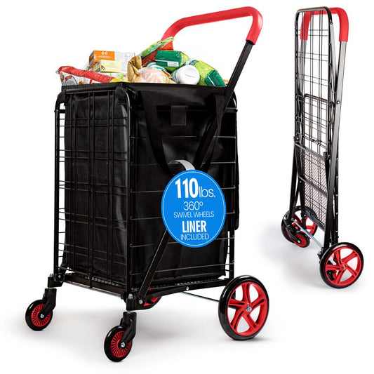 Foldable Shopping Cart with Cart Liner - SLSPCART70