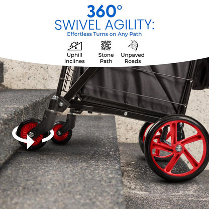 Foldable Shopping Cart with Cart Liner - SLSPCART70