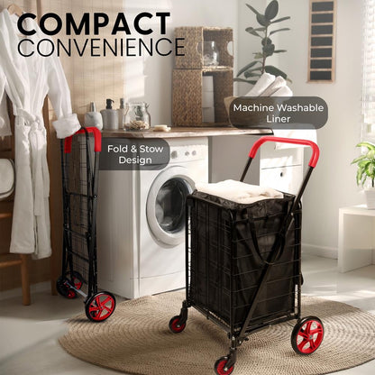 Foldable Shopping Cart with Cart Liner - SLSPCART70
