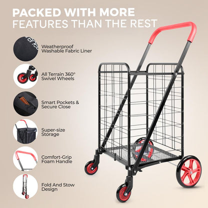 Small Foldable Shopping Cart with Cart L - SLSPCART75