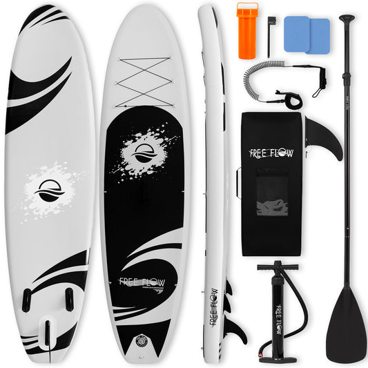 10'6" Inflatable Paddle Board Kit with Non-Slip Deck, Paddle, Pump & Backpack - Light Grey