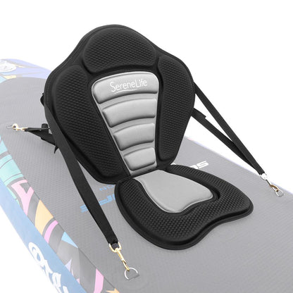 SereneLife kayak seat on a colorful kayak with a white background