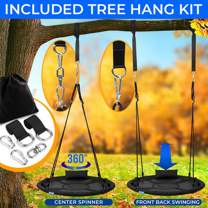 40" Saucer Swing with Pillow and Handles - SLSWNG901BK