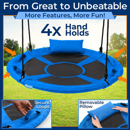 40" Saucer Swing with Pillow and Handles - SLSWNG901BL