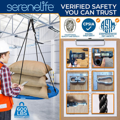 40" Saucer Swing with Pillow and Handles - SLSWNG901BL