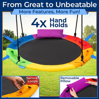 40" Saucer Swing with Pillow and Handles - SLSWNG901RB
