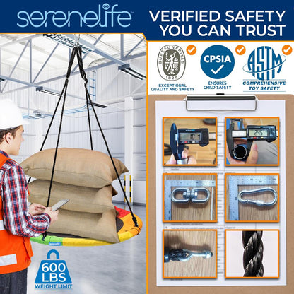 40" Saucer Swing with Pillow and Handles - SLSWNG901RB
