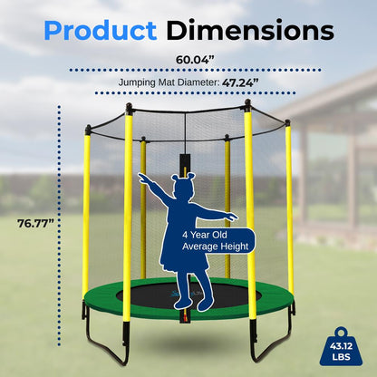 5ft. Trampoline with Enclosure Safety Ne - SLTRA5BL