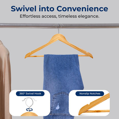 WOODEN HANGERNATURALPACK OF 50 - SLWDD50