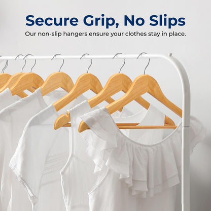 WOODEN HANGERNATURALPACK OF 60 - SLWDD61