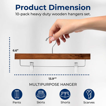 Wooden Pants Hangers - SLWPHBR10