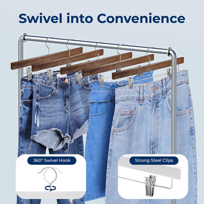 Wooden Pants Hangers - SLWPHBR20