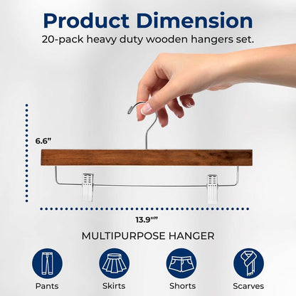 Wooden Pants Hangers - SLWPHBR20