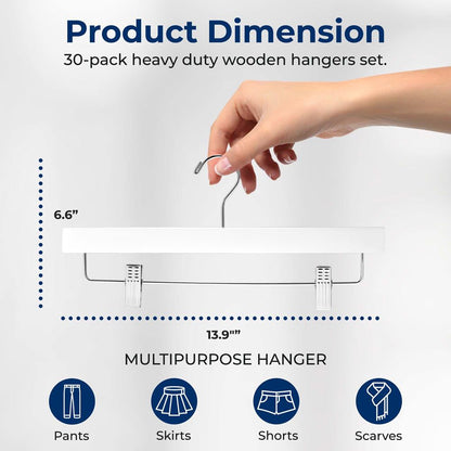 Wooden Pants Hangers - SLWPHWH30