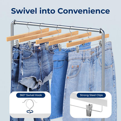 Wooden Pants Hangers - SLWPNW10