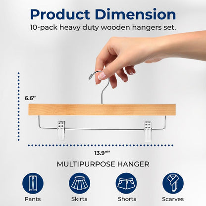 Wooden Pants Hangers - SLWPNW10