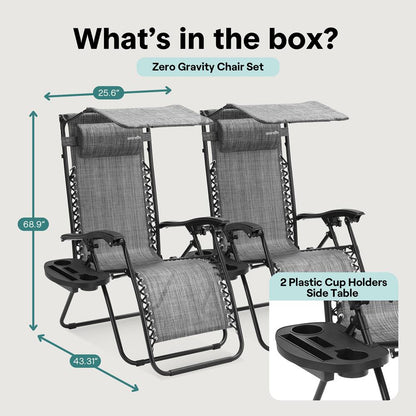 Adjustable Zero Gravity Chair Set - SLZGCVZX45