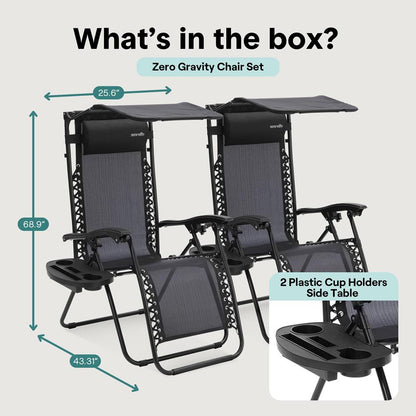 Adjustable Zero Gravity Chair Set - SLZGCVZX49