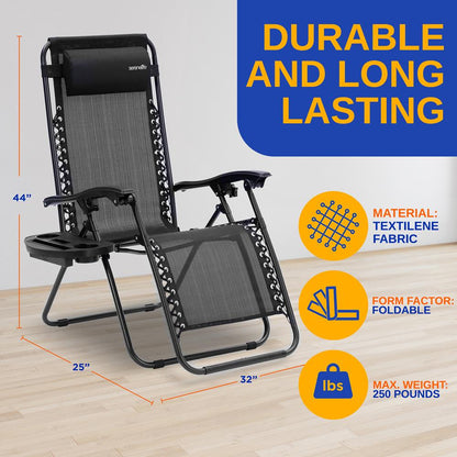 Adjustable Zero Gravity Chair Set - SLZGHBLK55.5