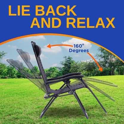 Adjustable Zero Gravity Chair Set - SLZGHBLK55.5