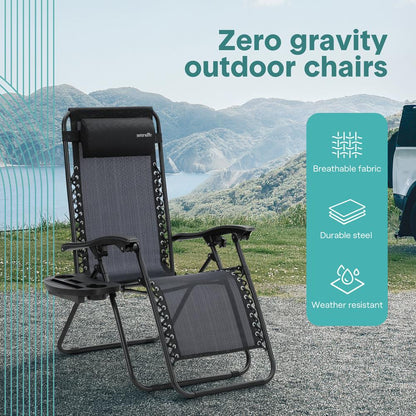 Adjustable Zero Gravity Chair Set - SLZGHBLK55