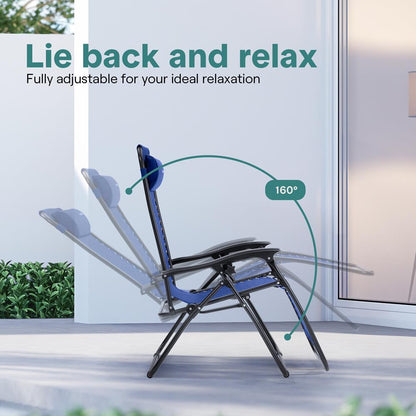 Adjustable Zero Gravity Chair Set - SLZGHBLU29