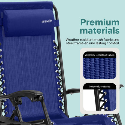 Adjustable Zero Gravity Chair Set - SLZGHBLU29