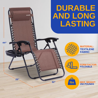 Adjustable Zero Gravity Chair Set - SLZGHBRW22.5