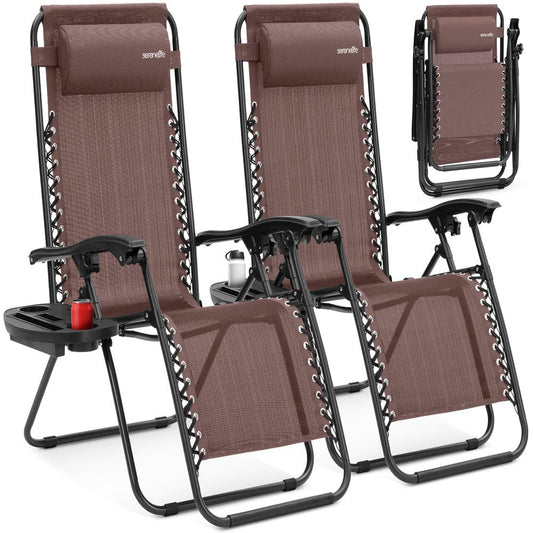 Adjustable Zero Gravity Chair Set - SLZGHBRW22