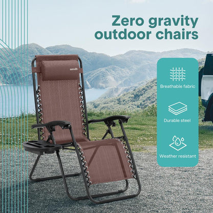 Adjustable Zero Gravity Chair Set - SLZGHBRW22