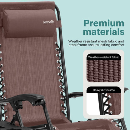 Adjustable Zero Gravity Chair Set - SLZGHBRW22
