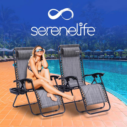 Adjustable Zero Gravity Chair Set - SLZGHGRY87.5