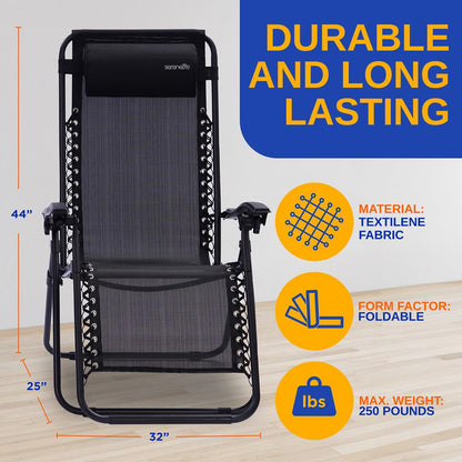 Adjustable Zero Gravity Chair Set - SLZGHTBBK78.5