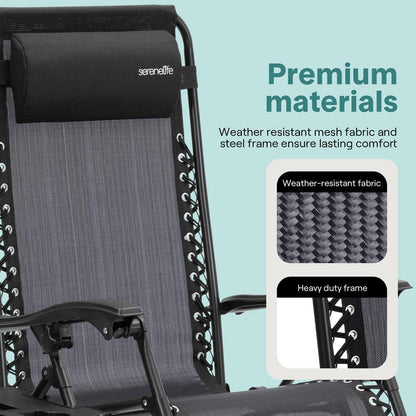 Adjustable Zero Gravity Chair Set - SLZGHTBBK78