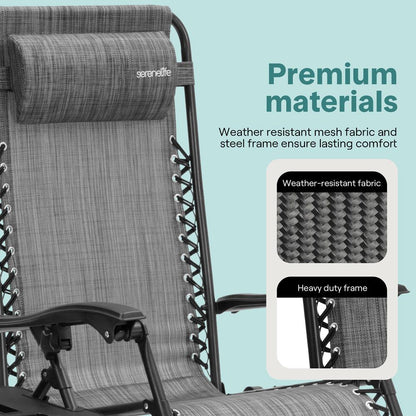 Adjustable Zero Gravity Chair Set - SLZGHTBGY32