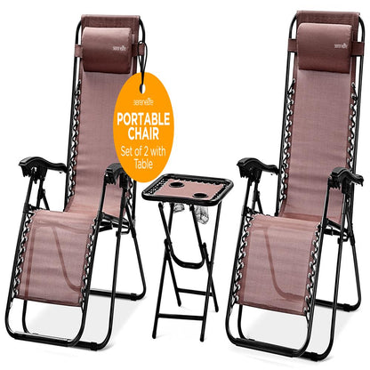 Adjustable Zero Gravity Chair Set - SLZGHTBRM65.5