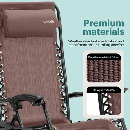 Adjustable Zero Gravity Chair Set - SLZGHTBRM65.5
